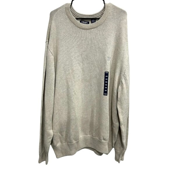 Chaps NWT Crewneck Sweater Beige Mens Pullover Casual Wear Sz 4XB - Picture 1 of 8